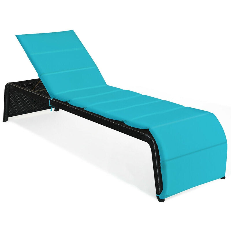 Adjustable Patio Rattan Lounge Chair with Cushioned - Relaxacare