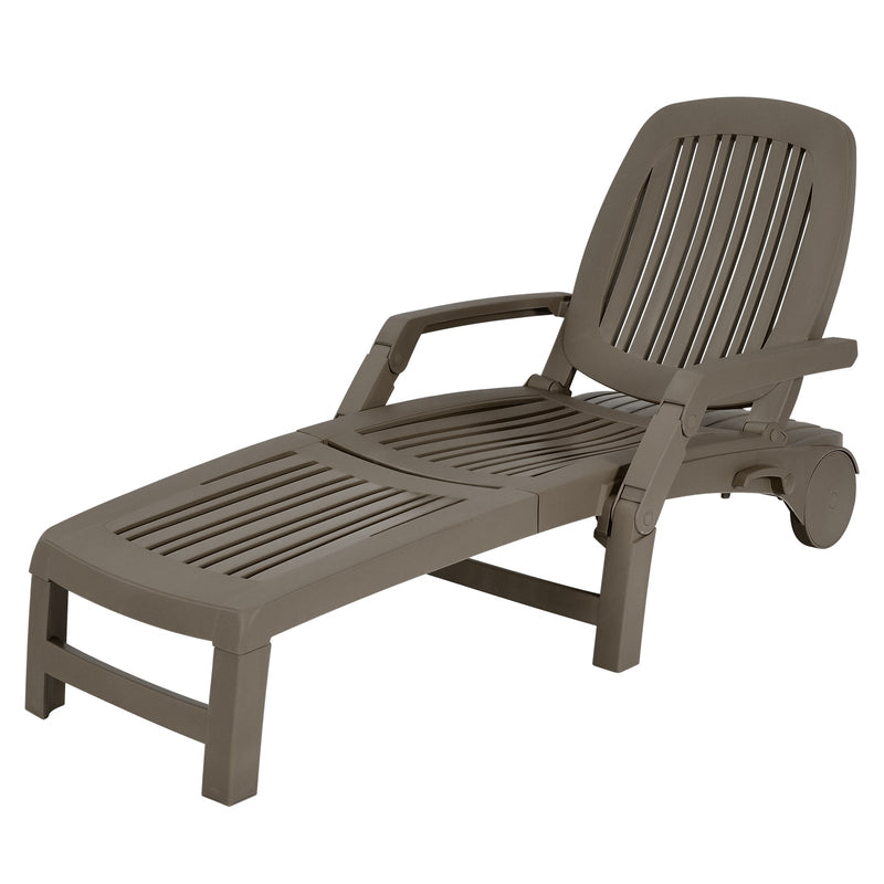 Adjustable Patio Sun Lounger with Weather Resistant Wheels - Relaxacare