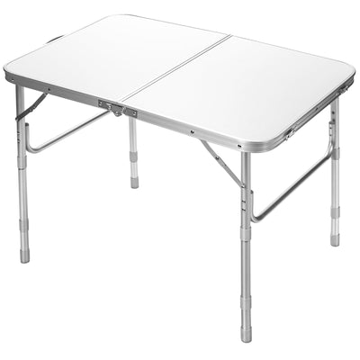Adjustable Portable Aluminum Patio Folding Camping Table for Outdoor and Indoor - Relaxacare