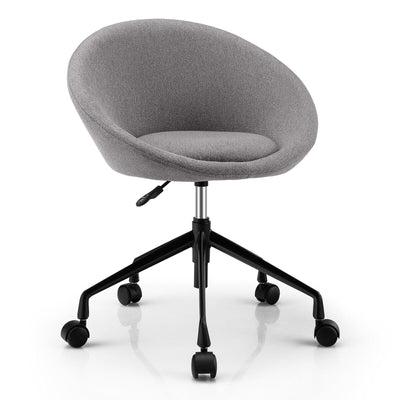 Adjustable Swivel Accent Chair Vanity Chair with Round Back-Gray - Relaxacare