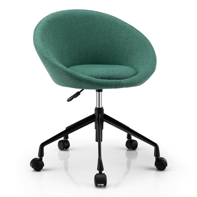 Adjustable Swivel Accent Chair Vanity Chair with Round Back-Green - Relaxacare