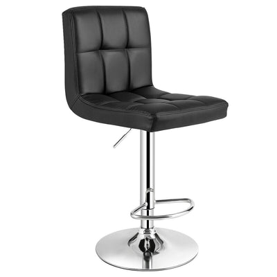 Adjustable Swivel Bar Stool with PU Leather-Black - Relaxacare