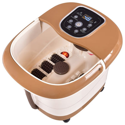 All-in-One Heat Bubble Vibration Foot Spa Massager with 6 Massage Rollers - Relaxacare