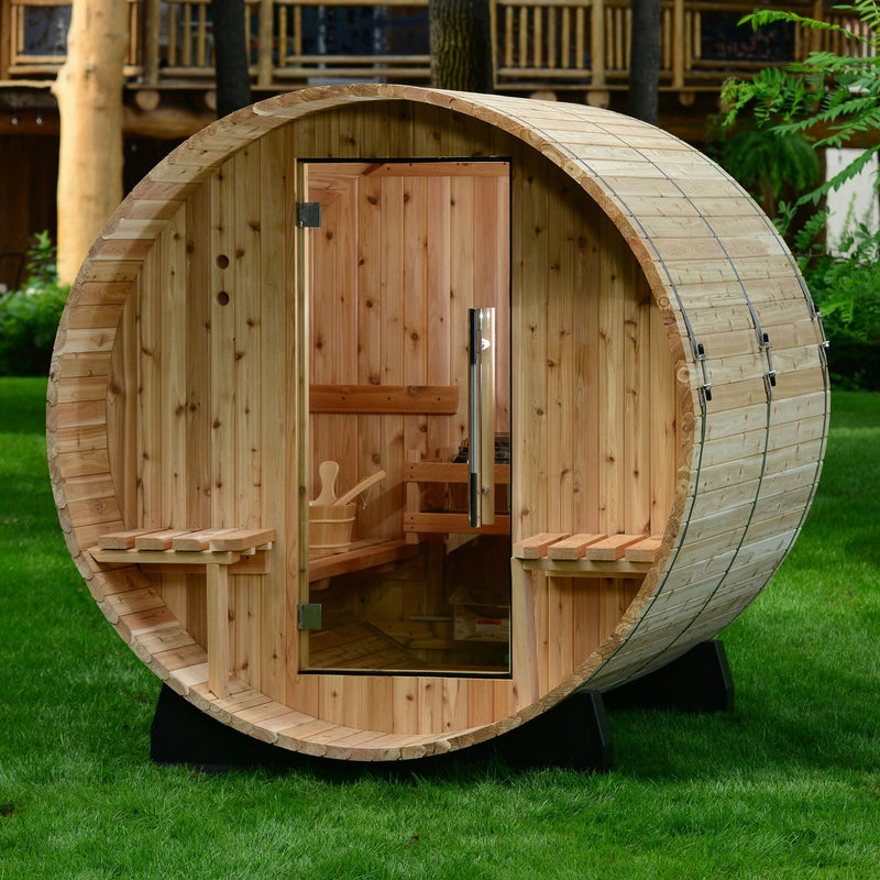 ALMOST HEAVEN - Audra - 2-4 Person Canopy Barrel Sauna - Relaxacare