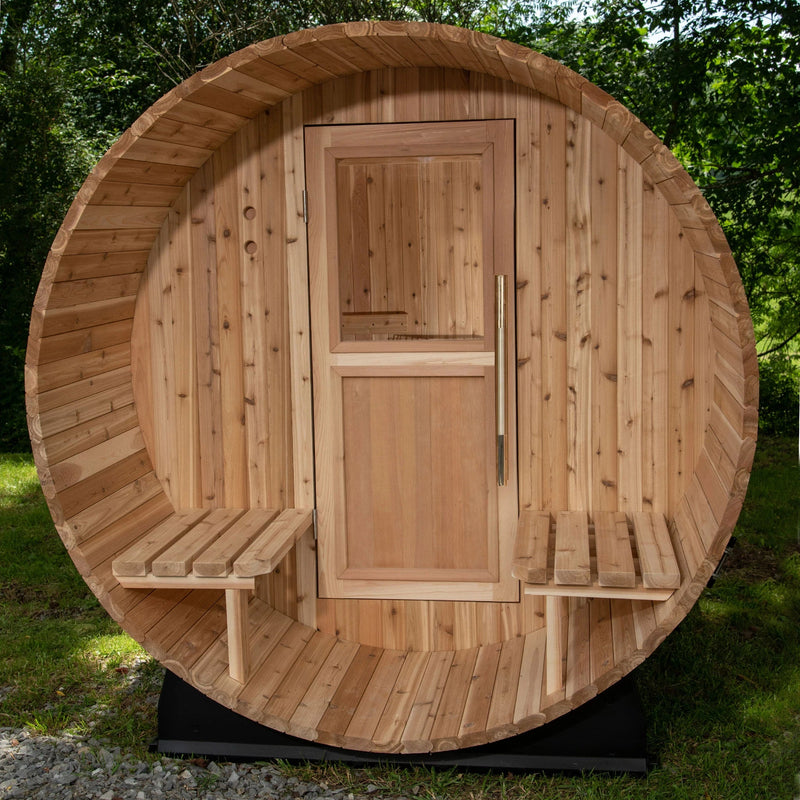 ALMOST HEAVEN - Charleston - 4 Person Canopy Barrel Outdoor Sauna - Relaxacare