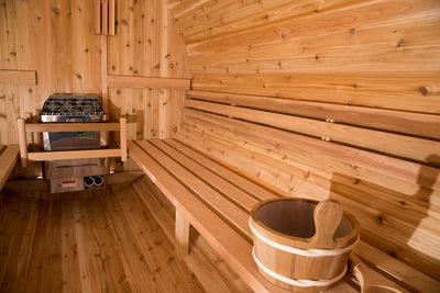 ALMOST HEAVEN - Grandview - 4-6 Person Canopy Barrel Outdoor Sauna - Relaxacare