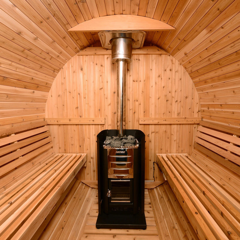 ALMOST HEAVEN - Grandview - 4-6 Person Canopy Barrel Outdoor Sauna - Relaxacare