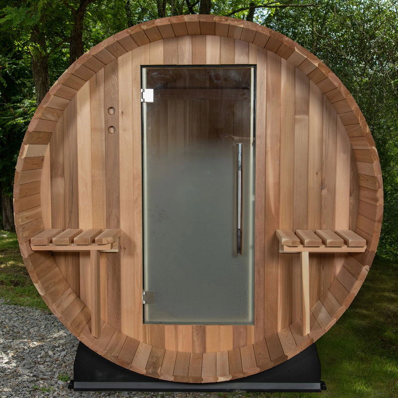 ALMOST HEAVEN - Huntington - 4-6 Person Canopy Barrel Outdoor Sauna - Relaxacare