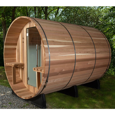 ALMOST HEAVEN - Huntington - 4-6 Person Canopy Barrel Outdoor Sauna - Relaxacare