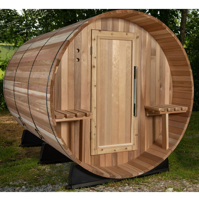 ALMOST HEAVEN - Huntington - 4-6 Person Canopy Barrel Outdoor Sauna - Relaxacare