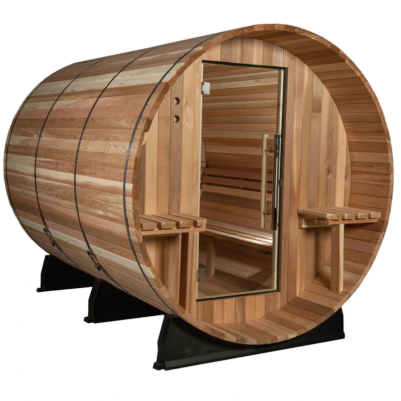 ALMOST HEAVEN - Huntington - 4-6 Person Canopy Barrel Outdoor Sauna - Relaxacare