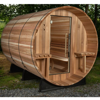 ALMOST HEAVEN - Huntington - 4-6 Person Canopy Barrel Outdoor Sauna - Relaxacare
