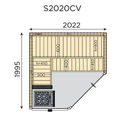 ALMOST HEAVEN - Nordic Corner Cut 6-Person Indoor Traditional Sauna - Relaxacare