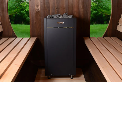 Almost Heaven-Phoenix 6 Person Luxury Barrel Sauna+ Wifi-Thermally Modified Poplar Wood - Relaxacare