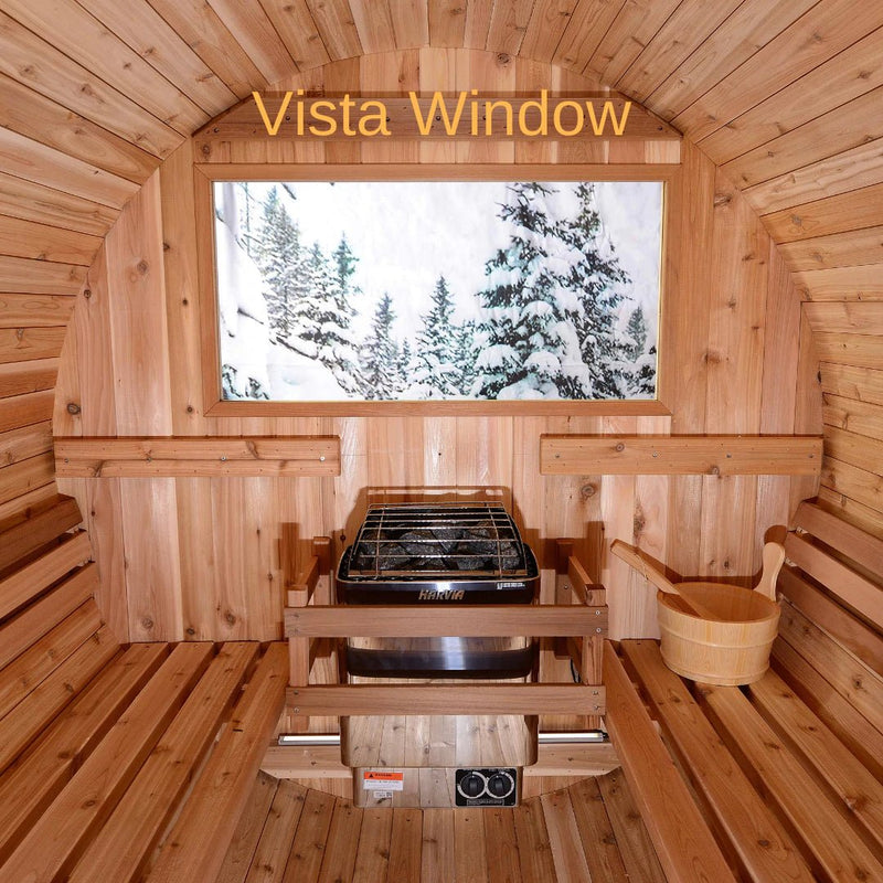 ALMOST HEAVEN - Pinnacle - 6x6 Classic Barrel 4 Person Outdoor Sauna - Relaxacare