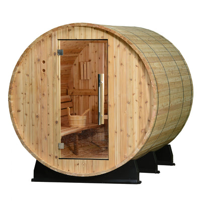 ALMOST HEAVEN - Princeton - 6x8 Classic Barrel 6-Person Outdoor Sauna - Relaxacare