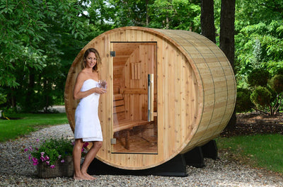 ALMOST HEAVEN - Princeton - 6x8 Classic Barrel 6-Person Outdoor Sauna - Relaxacare