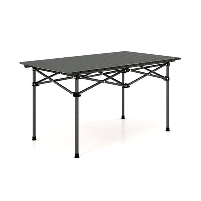 Aluminum Camping Table for 4-6 People with Carry Bag-Black - Relaxacare