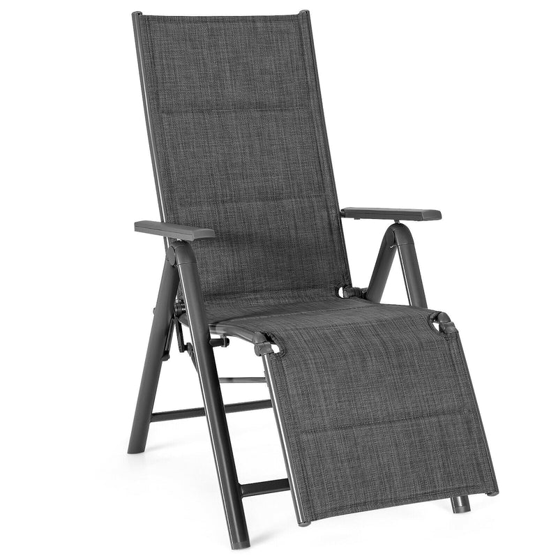 Aluminum Frame Adjustable Outdoor Foldable Reclining Padded Chair - Relaxacare