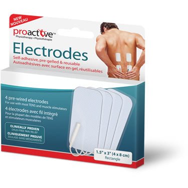 AMG - Proactive Gel Electrodes, 1.5"x3" (4pc/set) - Relaxacare