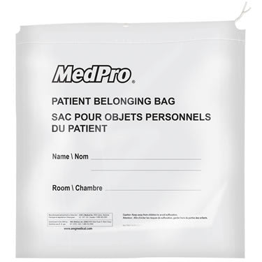 AMG - White MedPro Biodegradable Patient Belonging Bag (250 per case) - Relaxacare