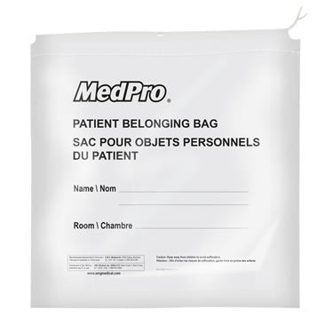 AMG - White MedPro Patient Belonging Bags Large (250 per case) - Relaxacare
