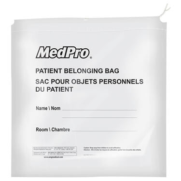 AMG - White MedPro Patient Belonging Bags Light Weight (250 per case) - Relaxacare
