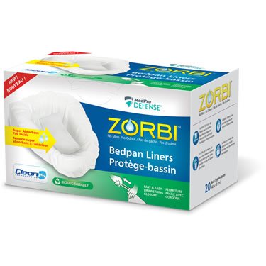 AMG - ZORBI™ Biodegradable Bedpan Liners (20 per roll, 1 roll per box) - Relaxacare