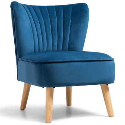 Armless Accent Chair Modern Velvet Leisure Chair-Blue - Relaxacare