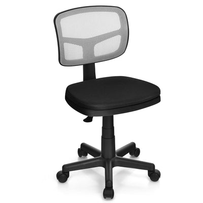 Armless Computer Chair with Height Adjustment and Breathable Mesh for Home Office - Relaxacare