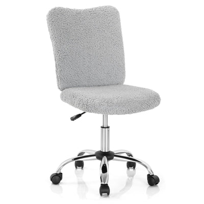 Armless Faux Fur Leisure Office Chair with Adjustable Swivel - Relaxacare
