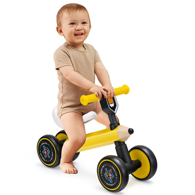 Baby Balance Bike with 4 Silent EVA Wheels and Limited Steering Wheels - Relaxacare