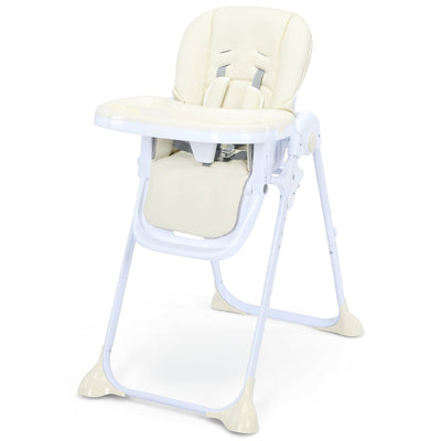 Baby Convertible High Chair with Wheels-Beige - Relaxacare