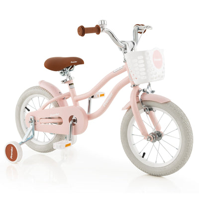 backordered-14 Inch Kid's Bike with Removable Training Wheels and Basket - Relaxacare
