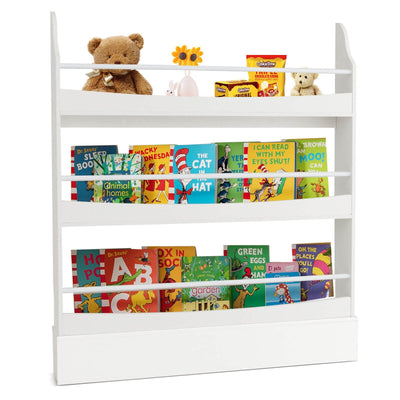 backordered-3-Tier Bookshelf with 2 Anti-Tipping Kits for Books and Magazines-White - Relaxacare