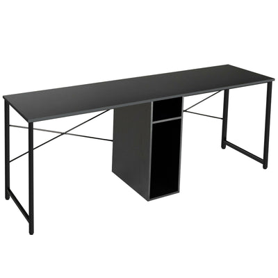 -backordered-79 Inches Multifunctional Office Desk for 2 Person with Storage-Black - Relaxacare