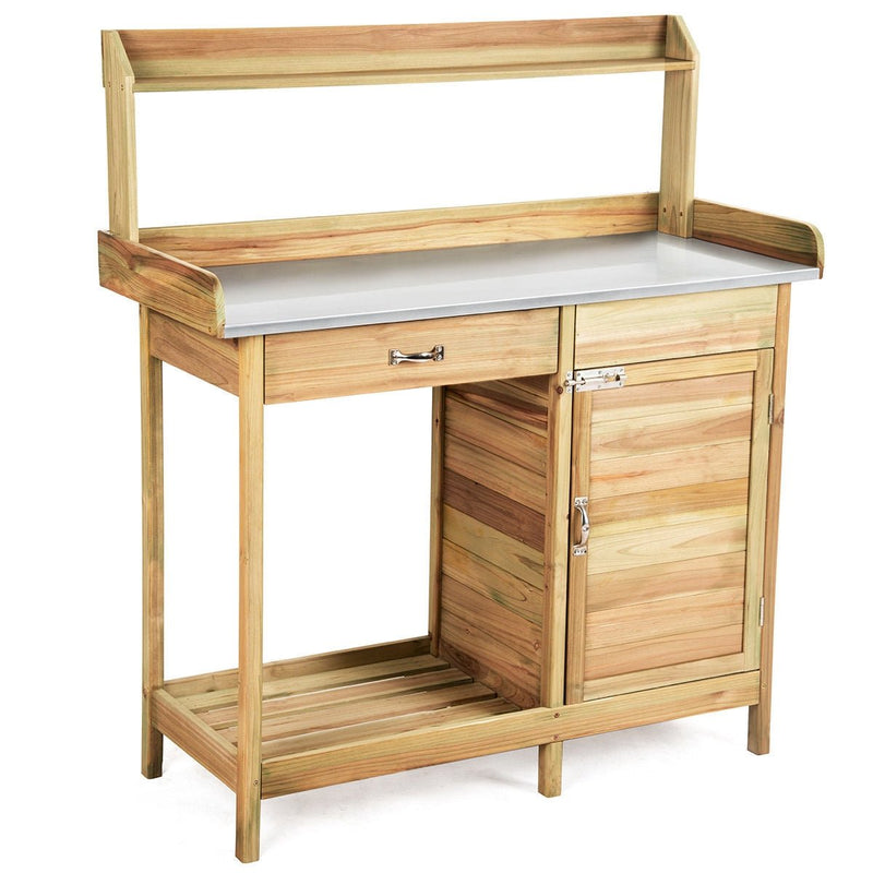 backordered-Outdoor Garden Wooden Work Station Potting Bench - Relaxacare