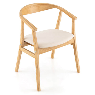 Bamboo Accent Chair with Armrest and Curved Backrest - Relaxacare