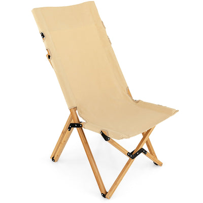 Bamboo Folding Camping Chair with 2-Level Adjustable Backrest - Relaxacare