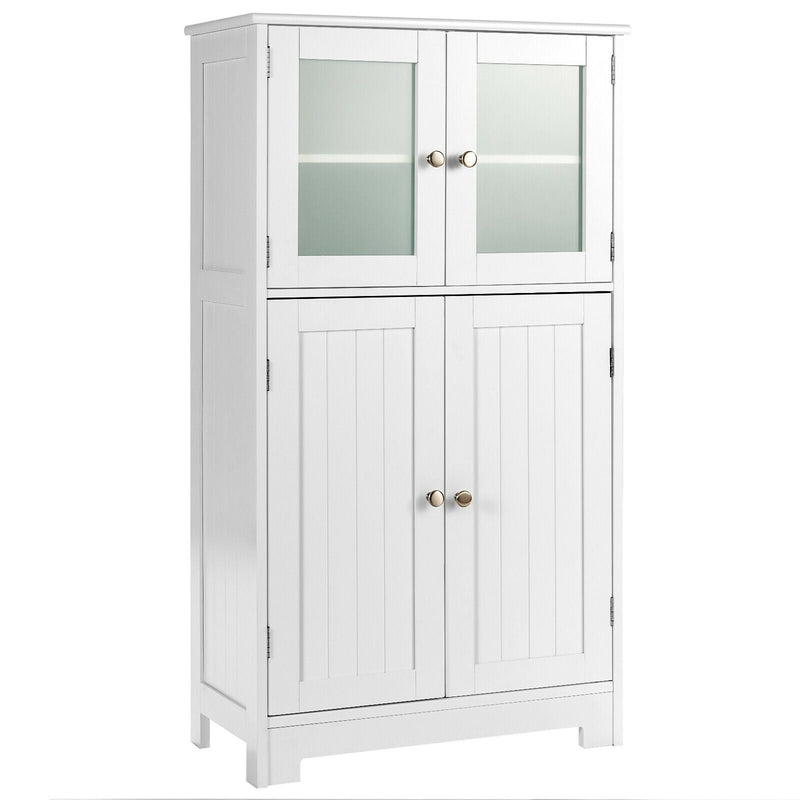Bathroom Floor Storage Locker Kitchen Cabinet with Doors and Adjustable Shelf - Relaxacare