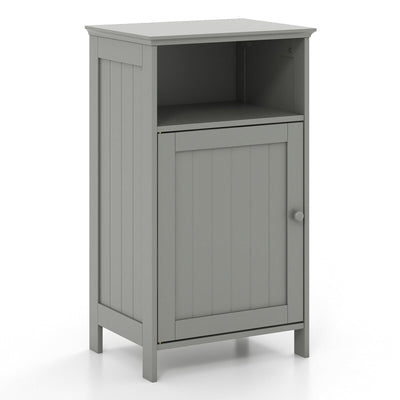 Bathroom Freestanding Adjustable Shelf Floor Storage Cabinet-Gray - Relaxacare