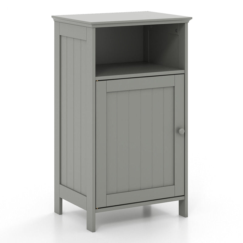 Bathroom Freestanding Adjustable Shelf Floor Storage Cabinet-Gray - Relaxacare