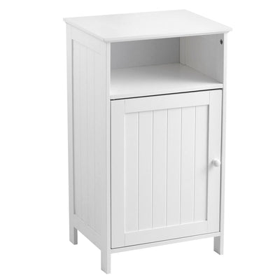 Bathroom Freestanding Adjustable Shelf Floor Storage Cabinet-White - Relaxacare