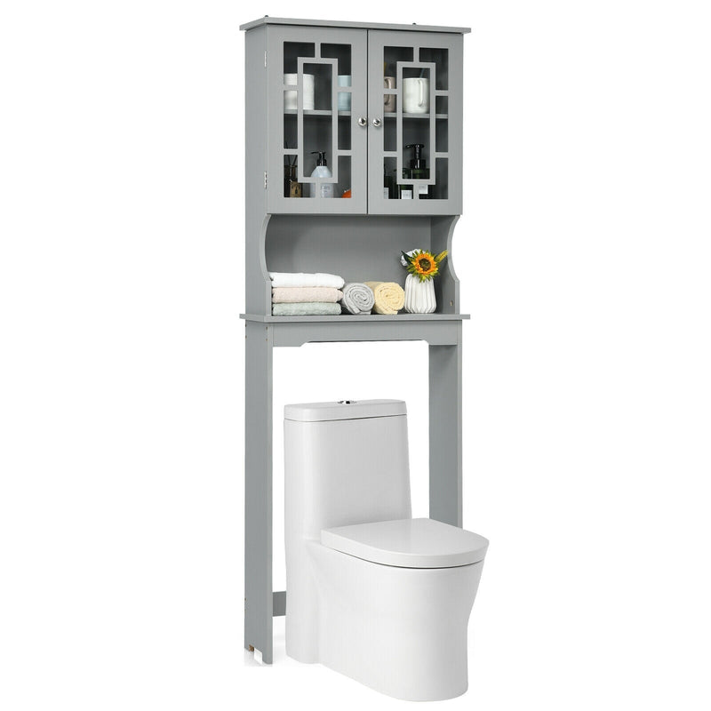 Bathroom Spacesaver Organizer with Adjustable Shelf-Gray - Relaxacare