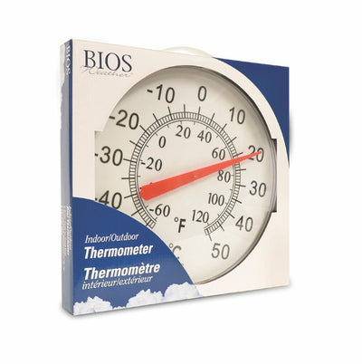 BIOS - 12-Inch Dial Thermometer Black & White - Relaxacare