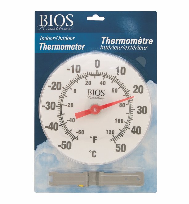 BIOS - 6-Inch Dial Thermometer, Black & White - Relaxacare