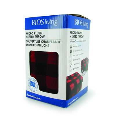 Bios-Buffalo Plaid Electric Plush Blanket - Relaxacare