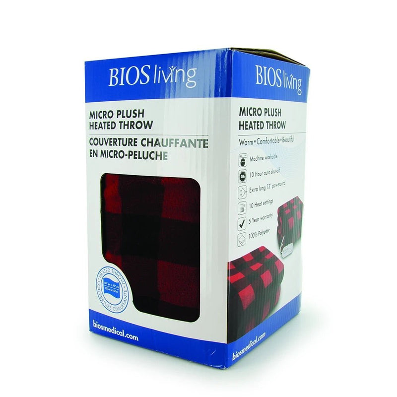 Bios-Buffalo Plaid Electric Plush Blanket - Relaxacare