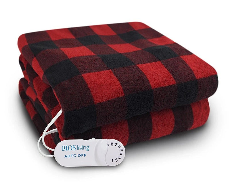 Bios-Buffalo Plaid Electric Plush Blanket - Relaxacare