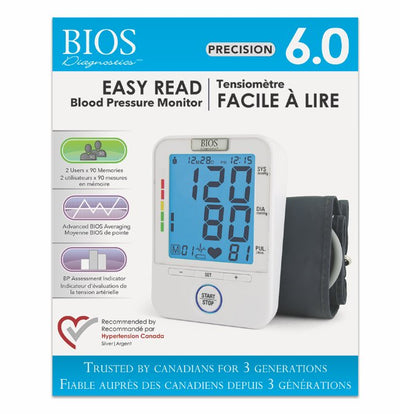 BIOS - Diagnostic Precision Series 6.0 Easy Read Blood Pressure Monitor - Relaxacare